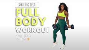 20 MIN FULL BODY WORKOUT With Dumbbells | Strength & Control - Fit_Bymary