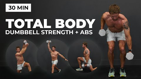 30 Min Full Body Strength & Abs – Dumbbell Workout at Home | 4x5 Method