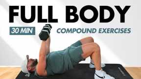 30-Min Full Body Dumbbell Workout at Home – Strength Training Circuit, Compound Exercises