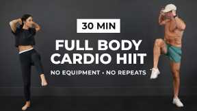30 Min FULL BODY CARDIO HIIT | No Equipment, No Repeats