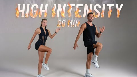 20 Min Standing HIIT Workout For Fat Burn & Cardio (No Equipment, No Repeats)