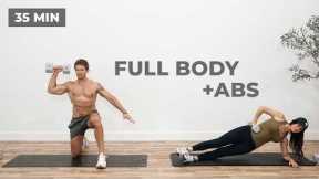 35 Min Full Body Dumbbell Workout + Abs Finisher