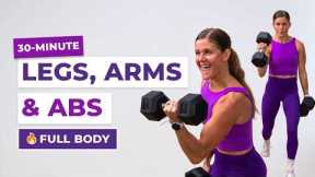 30-Minute Full Body Dumbbell Strength Workout | Legs, Arms & Abs