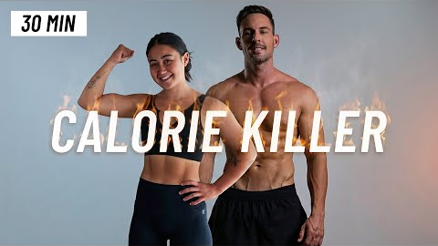 30 MIN CALORIE KILLER HIIT WORKOUT - ALL STANDING - Full Body, No Equipment, No Repeats