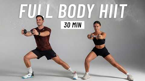 30 Min Full Body Dumbbell HIIT Workout - Strength Training & Fat Burn at Home (No Repeats)