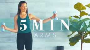 5 Minute Arm Workout // Compound Exercises with Dumbbells!