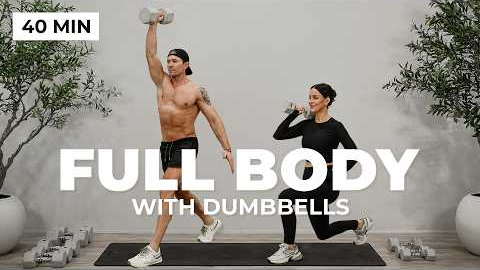 40 Min Full Body Strength Workout (Dumbbells at Home)