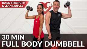 30 Min Full Body Strength Training at Home with Dumbbells Workout - Resistance Training with Weights