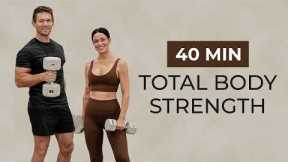 40 Min FULL BODY Dumbbell Strength Workout | Beginner to Intermediate