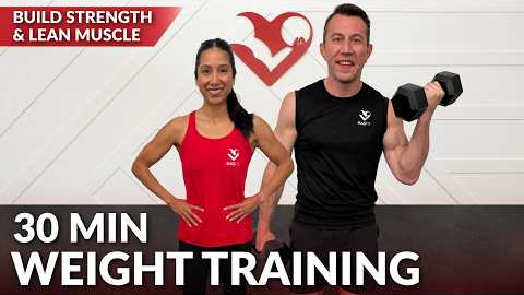 30 Min Weight Training at Home Full Body Dumbbell Workout - Strength Training for Women & Men