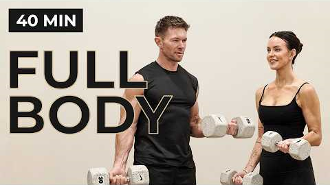 40 Min Full Body Dumbbell Workout | Strength, Abs & Arms