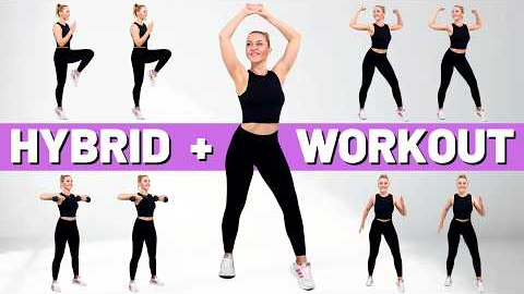 🔥45 MIN HYBRID WORKOUT🔥CARDIO AEROBICS + HIIT + STRENGTH + TURBO WALKING🔥All Standing🔥No Jumping🔥