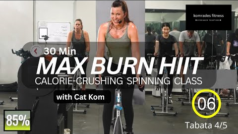 🔥 30 Min HIIT Tabata Spin: MAX BURN V | Epic Cycling Class for Fat Loss w/ Cat Kom