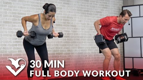 30 Minute Full Body Workout with Dumbbells - Home Strength Training Total Body Workout with Weights