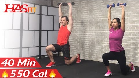 40 Min Tabata HIIT Workout with Weights + Abs: Full Body Dumbbell High Intensity Workout at Home