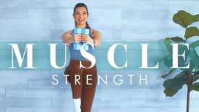 Weight Training Workout to Build Muscle for Beginners & Seniors // Strength w/ Dumbbells