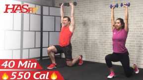 40 Min Tabata HIIT Workout with Weights + Abs: Full Body Dumbbell High Intensity Workout at Home