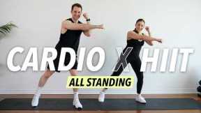 1 Hour All Standing Cardio HIIT Workout at Home | Intense Fat Burn (No Equipment)