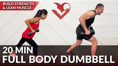 20 Min Full Body Weight Training at Home with Dumbbells Workout - Resistance Strength Training