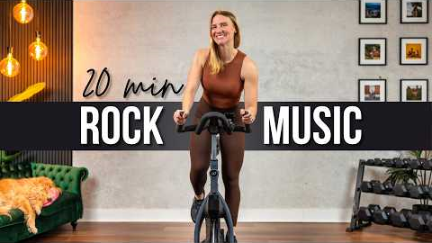 20 min  HIGH BURN Rock Themed Indoor Cycling Workout