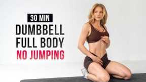 30 Min Full Body Workout | Dumbbells & No Jumping (2 Rounds)