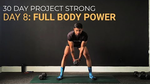 DAY 8 | 50 MIN FULL BODY DUMBBELL POWER | HOME WORKOUT | 30 DAY STRONG