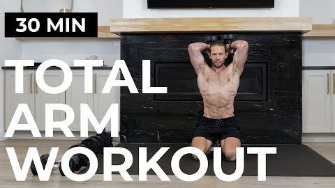 30 Min TOTAL ARM WORKOUT WITH DUMBBELLS (Biceps, Triceps + Shoulders)
