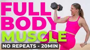 20-Minute Full Body Strength Workout | All Standing, No Repeats, Dumbbells