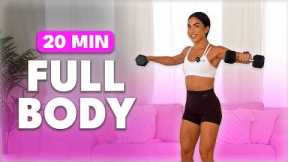 20 Min Full Body Dumbbell Workout at Home (NO REPEAT) | Fat Loss & Toning