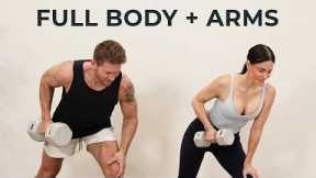 40 MIN FULL BODY Dumbbell Workout | Strength + Arms