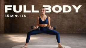 35 Min. Full Body Strength Workout with Dumbbells to build muscle