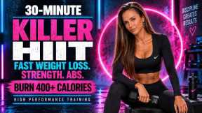 30-MIN POWER HIIT WORKOUT at-Home 🔥 Burn Fat Fast + Sculpt Lean Body | Full Body, Abs + Belly Fat