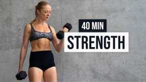 40 MIN FULL BODY WORKOUT for Strength - do it in the Gym or Home