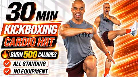 30 Min KICKBOXING HIIT Workout 🔥 | Fat-Burning Cardio + All Standing, No Equipment